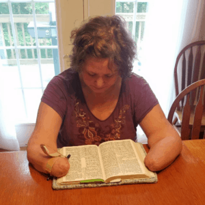 Woman reading bible
