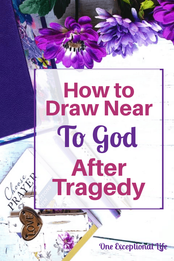 purple flowers and book, draw near to God