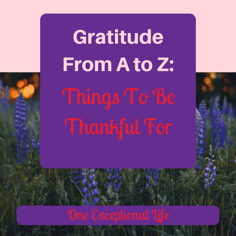 Gratitude things to be thankful for ideas from a to z
