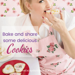 woman eating cookies, positivity calendar