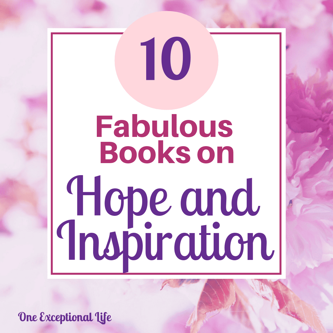 pink flowered background, books on hope and inspiration