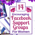 purple flowers, books and pens, facebook support groups
