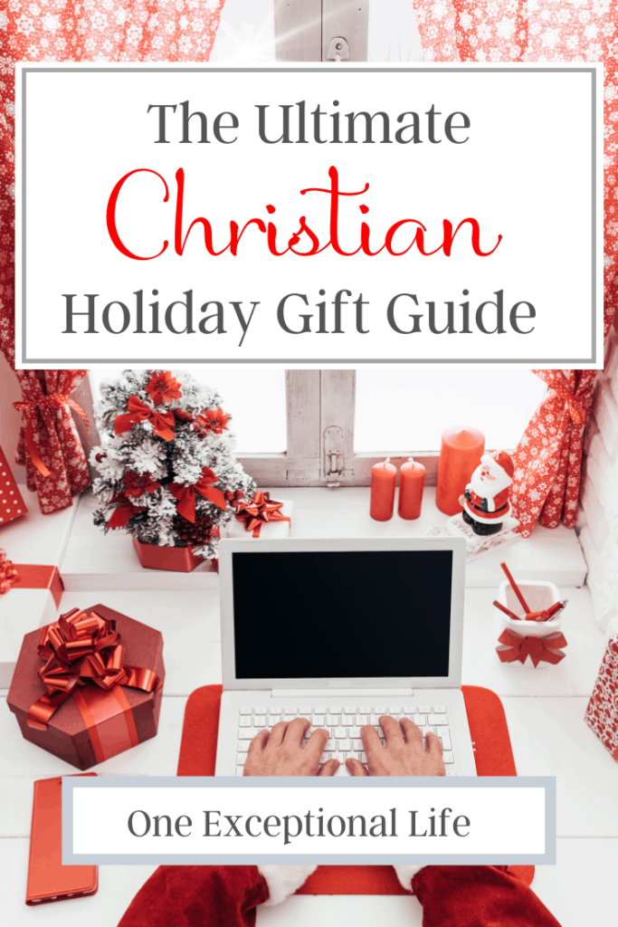 red christmas decorations on a desk with laptop, ultimate christian holiday gift guide