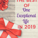 wooden sign wrapped in red ribbon, best of one exceptional life