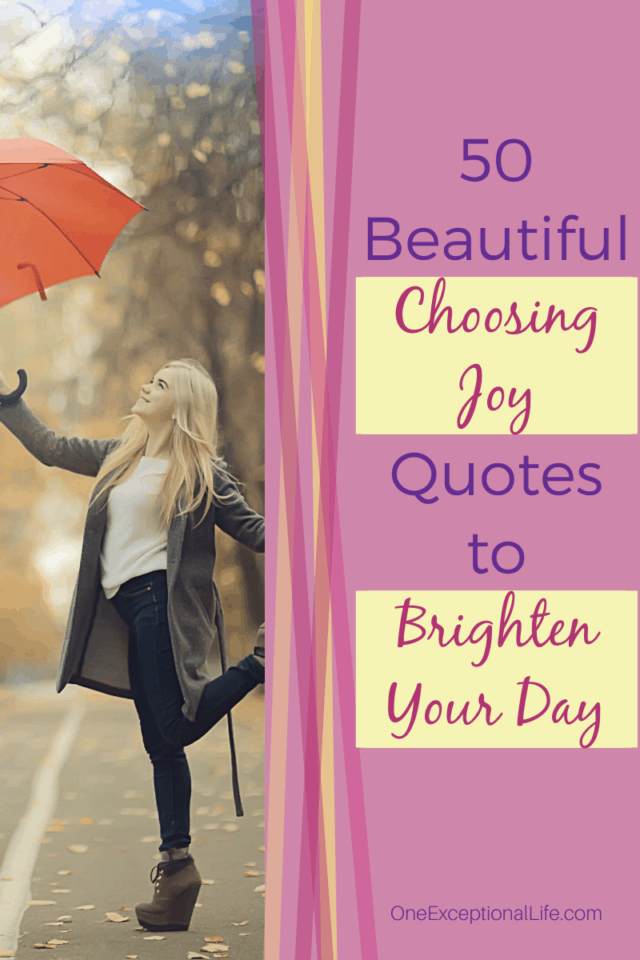 women with orange umbrella, choosing joy quotes