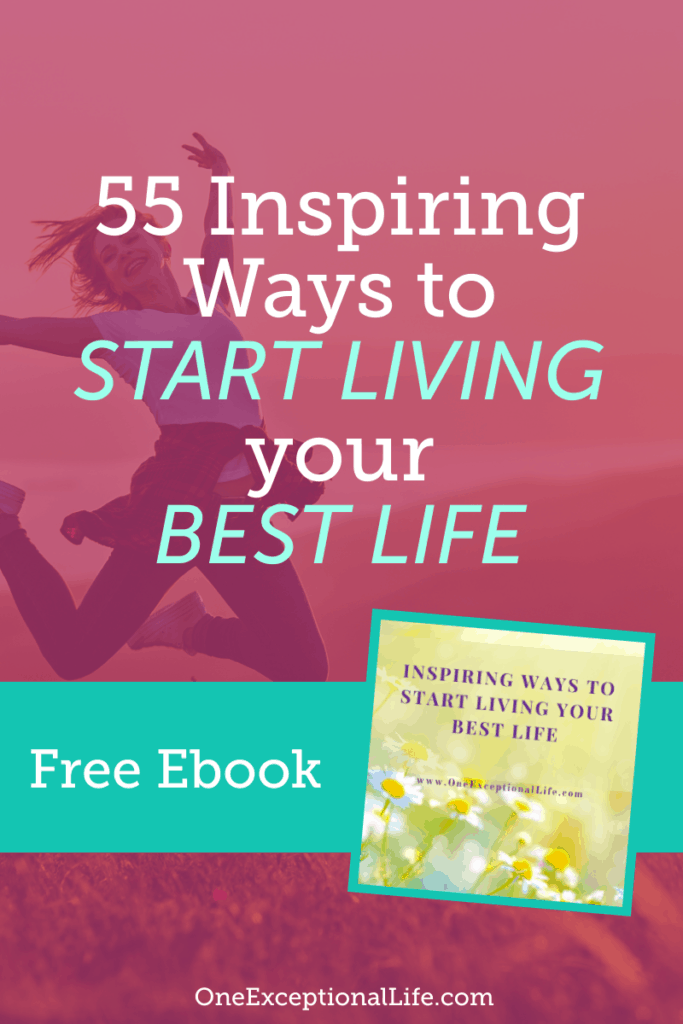 pink background, happy woman jumping, start Living Your Best Life, free ebook