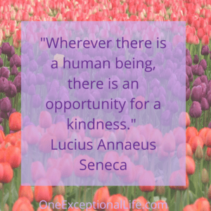 field of tulips, quote about spreading kindness