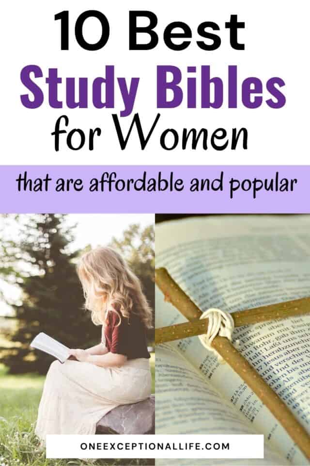 woman reading bible, cross on bible, best study bibles