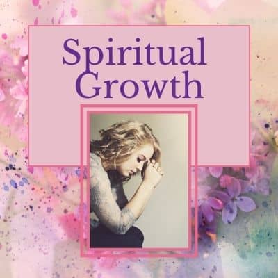 Blonde woman with head bowed in prayer, spiritual growth